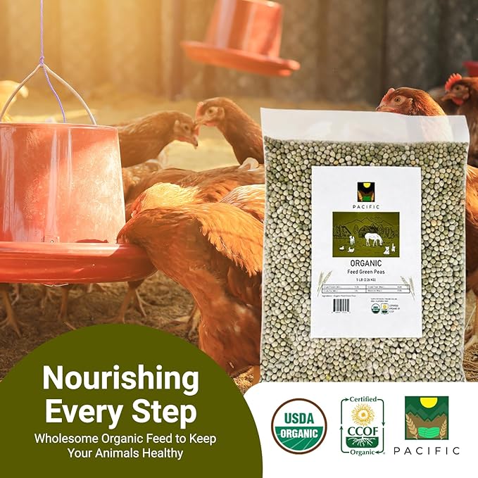 Pacific Organic Petfood Organic Whole Green Pea - Dried Green Peas | Rich with Fiber & Minerals |