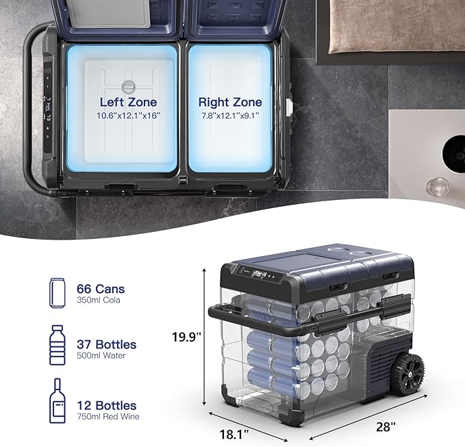 BODEGACOOLER 12V Portable Refrigerator,48 Quart(45L) Car Fridge,RV Car Refrigerator,Portable Fridge
