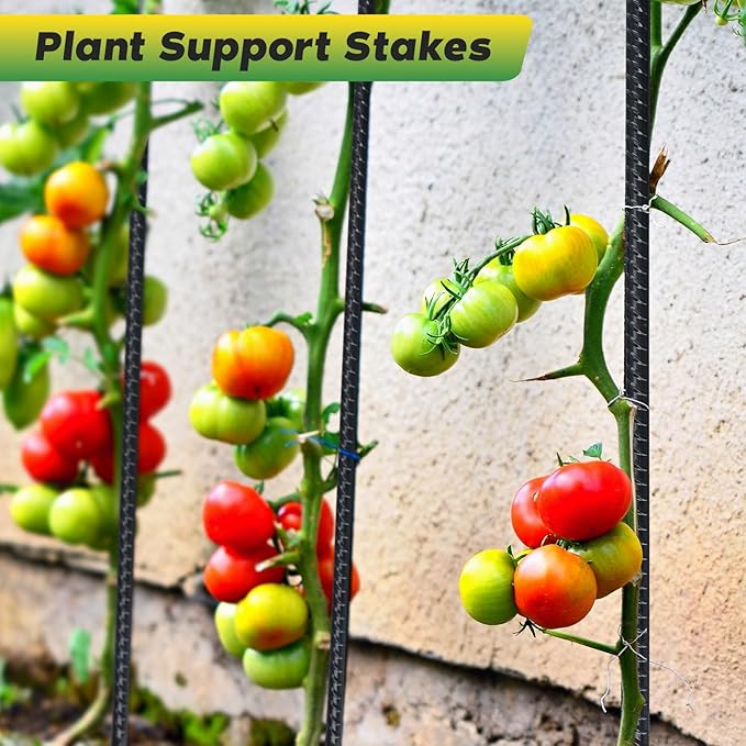 24 inches Straight Rebar Stakes 18-Pack Ground Stake Heavy Duty Metal Steel Spikes for Gardening