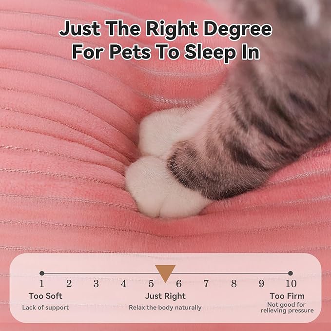 Cat Dog Bed for Pets, Rectangle Pet Bed Gift for Puppy and Kitten, Machine Washable Calming Fluffy