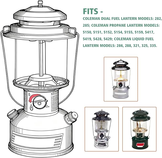 20-Pack String Tie Lantern Mantles with 2 Pcs Lantern Globe Replacement Glass, Glass Globe