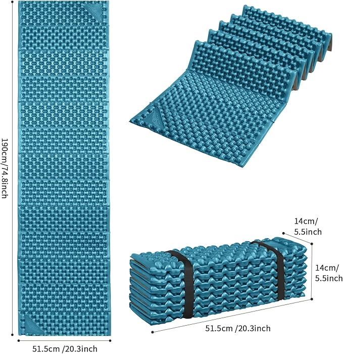 Foam Camping Pads for Hiking, Ultralight Closed Cell Mattress, Waterproof Soft Mat for Adults, Wide