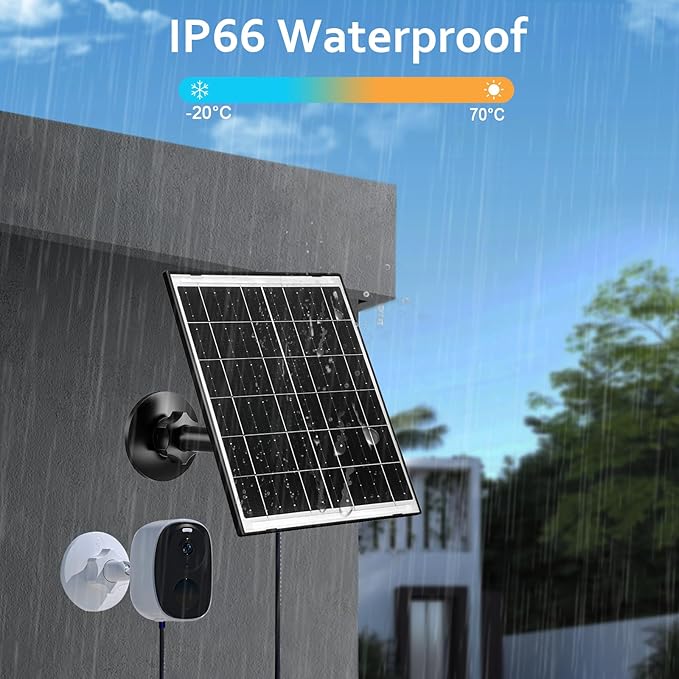 Zivif Solar Panel for Security Camera, 10W Solar Charger Compatible with Battery-Powered Camera