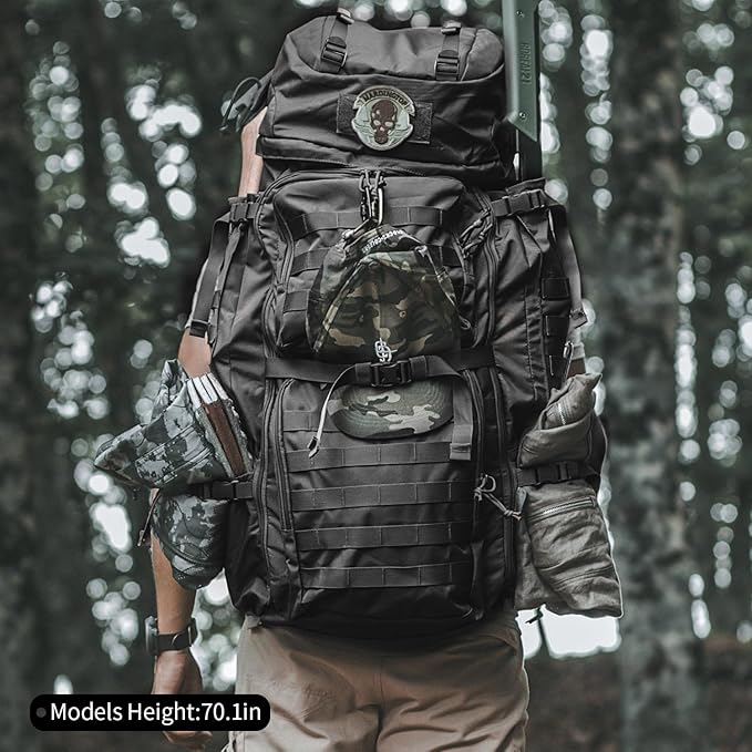 Mardingtop 75L Molle Hiking Internal Frame Backpacks with Rain Cover for