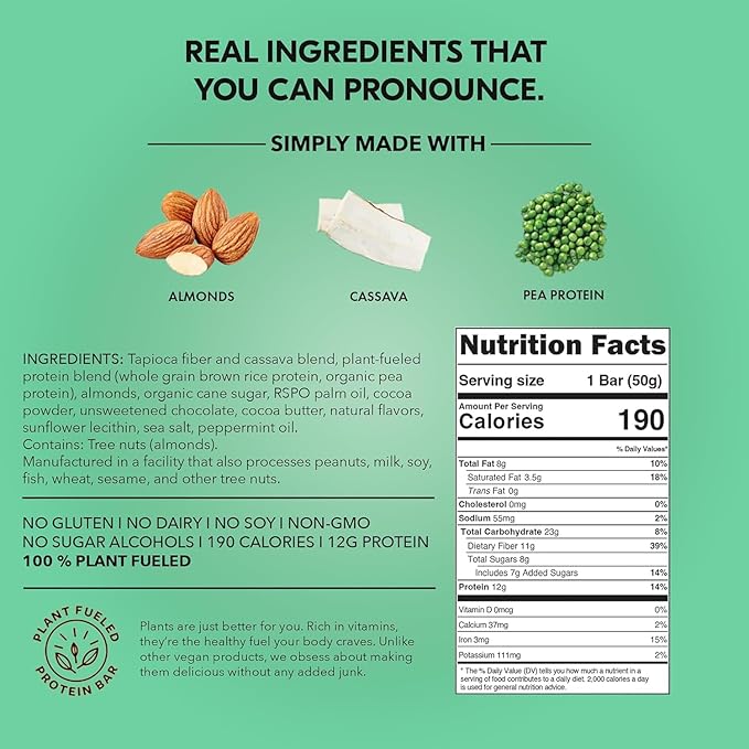 TRUBAR Vegan Protein Bars - Soy Free, Dairy Free, Gluten Free Protein Bars - No Sugar Alcohols