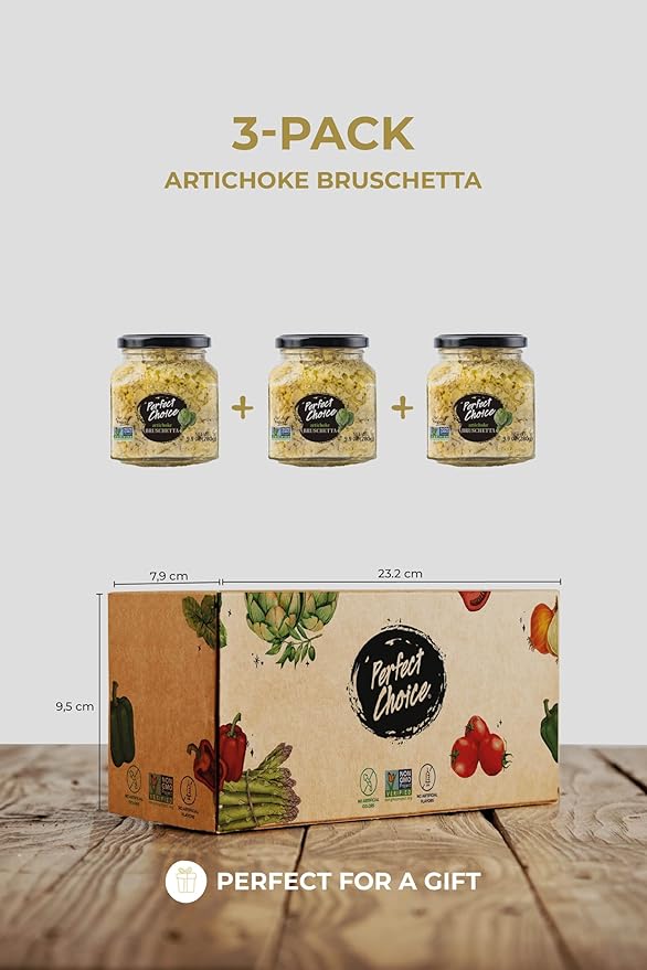 Perfect Choice Artichoke Bruschetta - Delicious Bruschetta Bread Spread - Ready-to-eat Dip - 9.9 oz