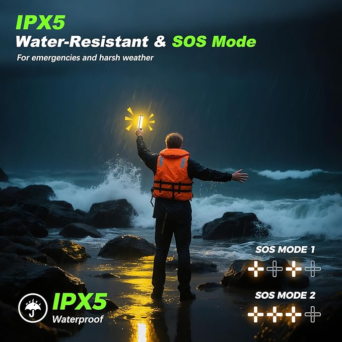 Camping Lights with Remote & Stand 8.2 Ft,14000 mAh Rechargeable Camping Lantern Tent Light, 6000