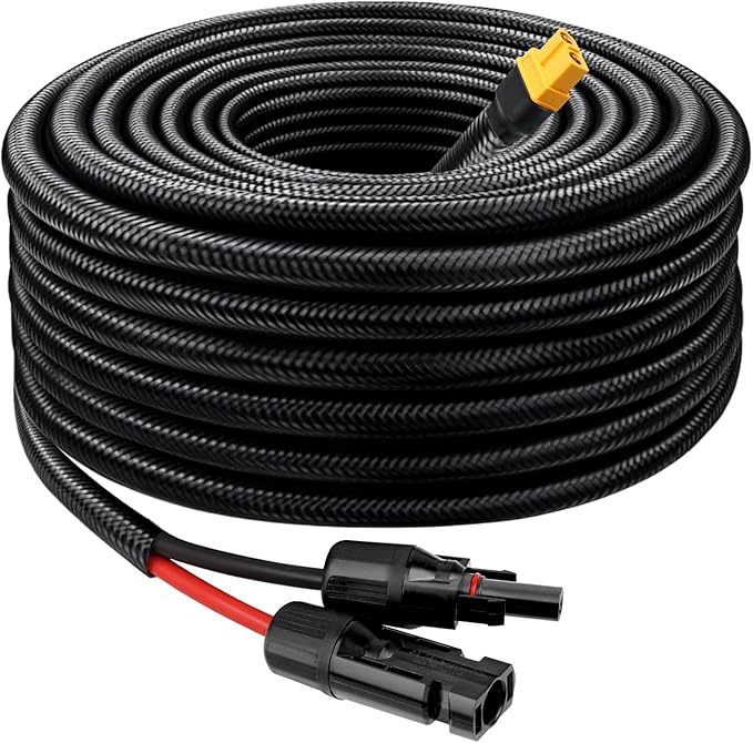 Solar to XT60 Cable 10AWG 20FT Solar Connector to XT60 Adapter Cable for Solar Panel to Battery RV