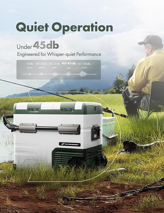 A-Premium 12 Volt Refrigerator 57QT/54.2L Portable Car Fridge Cooler, -4°F~68°F Separated Zone