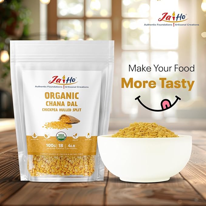 Jai Ho Certified Organic Kabuli Chana Garbanzo Beans 4 lb | Chickpeas Lentils | Indian Kabuli Chole