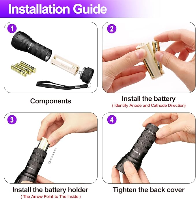 Black Light UV Light Flashlight, 21 LED 395nm Ultraviolet Blacklight Flashlight Mini Pet Urine