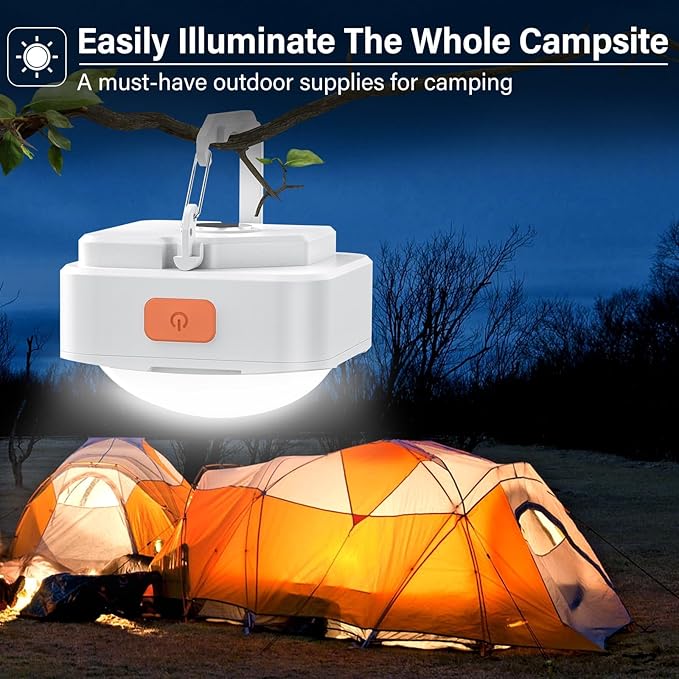 Rechargeable Camping Lights FLY2SKY 4Pcs White Tent Lights Mini Flashlight Portable LED Camping