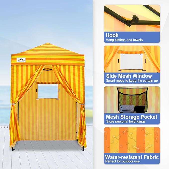 EAGLE PEAK Flex Ultra Compact 5x5 Pop-up Canopy, Sun Shelter, Changing Room, Portable Privacy Tent