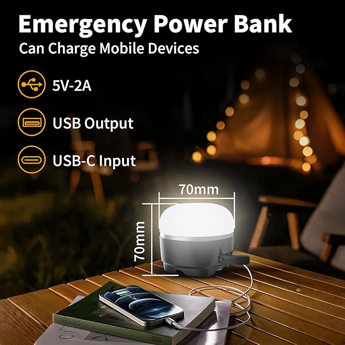 1000LM Camping Lantern Rechargeable, 11 Light Modes with RGB Color Changing Camping Lights