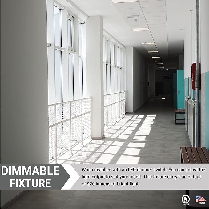 Diodesy- 1x1Ft LED Flat Panel Light 5 CCT 3000K/3500K/4000K/4500K/5000K Selectable 10W 920 Lumens