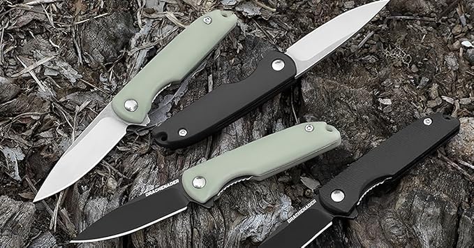Small Pocket Knives Keychain for Men 2 Inch Blade Mini Folding Knife (D- C-Silver Blade + Black)