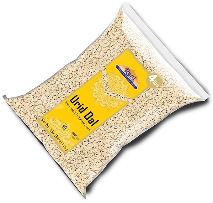 Rani Urid/Urad Dal (Split Matpe Beans Skinless) Indian Lentils 64oz (4lbs) 1.81kg Bulk ~ All