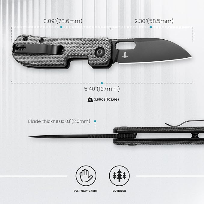 Kizer Banish Folding Pocket Knife, 2.3"" 154CM Steel Blade Small EDC Knife, Micarta Handle Mini