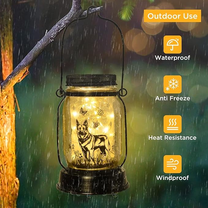 German Shepherd Gifts for Women/Men, German Shepherd Solar Lanterns Dog Mom Birthday, Dog Lovers