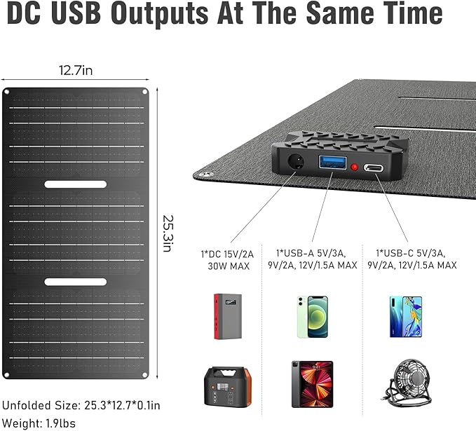 Portable Solar Power Bank with AC Outlet 65W 110V External Battery Pack, 24000mAh Portable Laptop