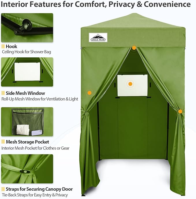 EAGLE PEAK Flex Ultra Compact 4x4 Pop-up Canopy, Sun Shelter, Changing Room, Portable Privacy