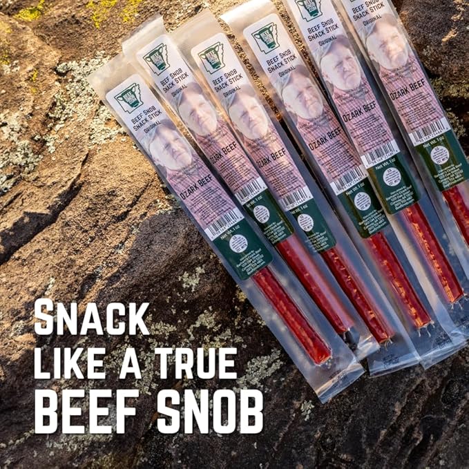 Beef Snob Snack Sticks - Original Flavor – High Protein, Sugar-Free, Keto & Gluten-Free Beef Jerky
