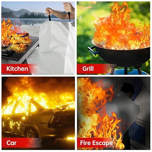 Fire Blankets for Home and Kitchen,8-Pack 40"x40" Emergency Fire Safety Blankets for People House