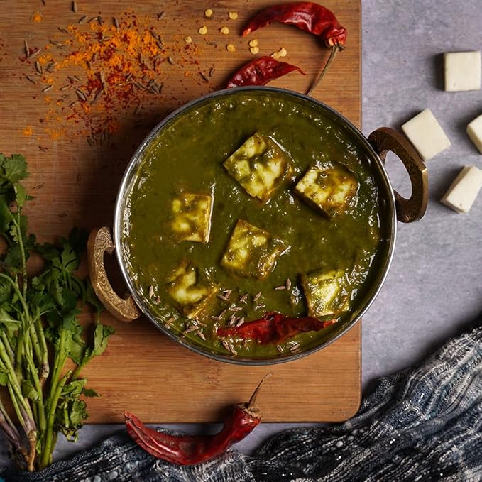 Ashoka Entrees 1932, Plant-Based Tofu & Spinach Curry, All-Natural, Ready to Eat Meals, Palak