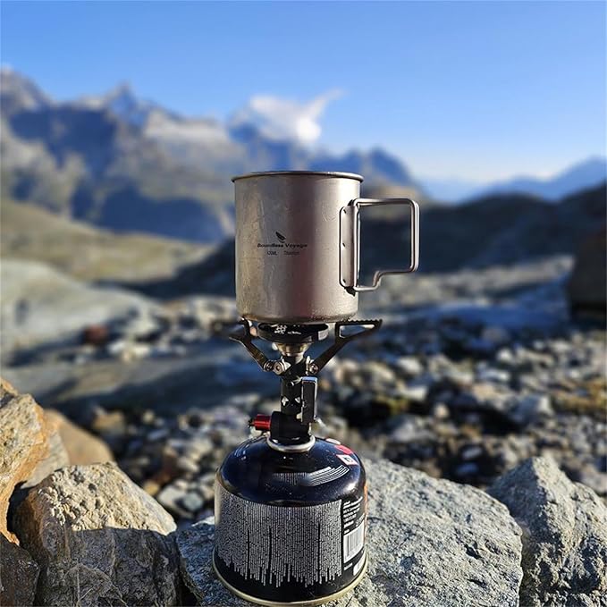 Titanium Coffee Mug Titanium Pots Titanium Cup with Foldable Handle Outdoor Camping Water Mug