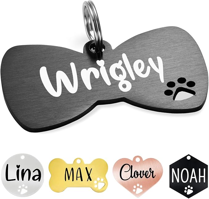 Ultra Joys Dog Tags Personalized for Pets - Hollow Paw Custom Pet ID Tag - Engraved Dog Tag for