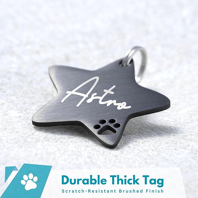 Ultra Joys Dog Tags Personalized for Pets - Hollow Paw Custom Pet ID Tag - Engraved Dog Tag for