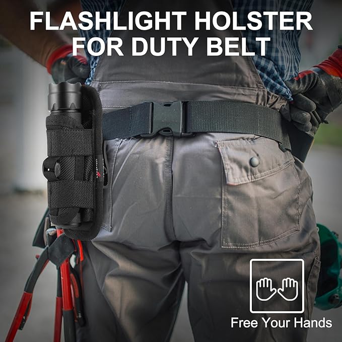 ULTRAFIRE WF-502B LED Tactical Flashlight, 5 Modes 1000 High Lumens Flashlight Torch with Duty Belt