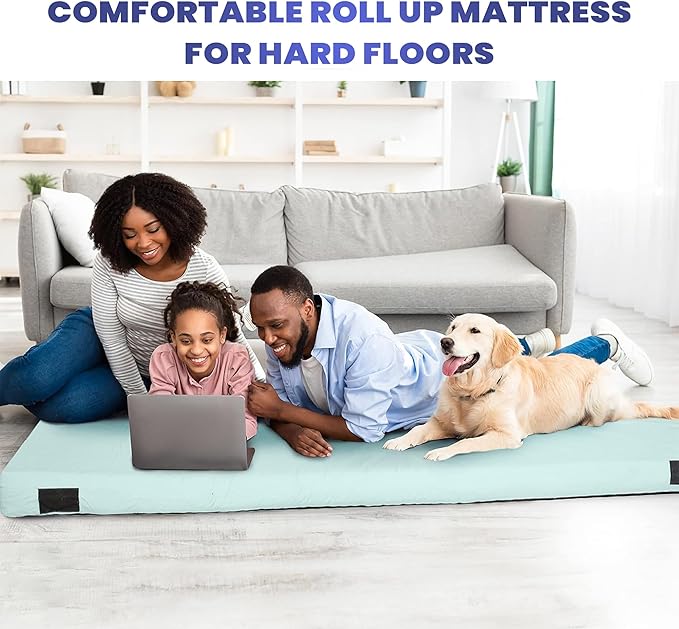 Hazli Matrix Comfort-Cell Memory Foam Camping Mattress Pad - Roll Up Mattress for Adults - Portable