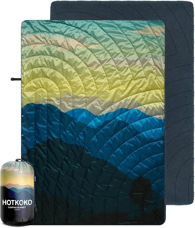 Waterproof Stadium Blanket, Fleece Camping Blanket Wearable Soft Warm Camp Blanket for Outdoor