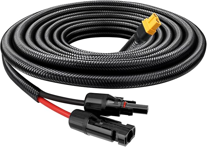 Solar to XT60 Cable 10AWG 6FT Solar Connector to XT60 Adapter Cable for Solar Panel to Battery RV