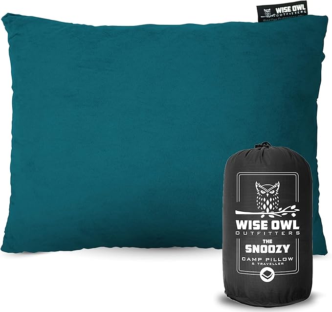 Wise Owl Outfitters Camping Pillow – Memory Foam Travel Pillow for Airplane Sleeping, Hiking
