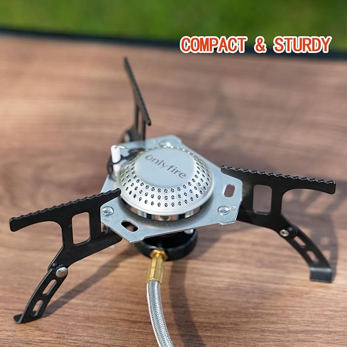 ONLYFIRE Portable Camping Gas Stove, Backpacking Camp Stove with Piezo Ignition, 1LB Propane