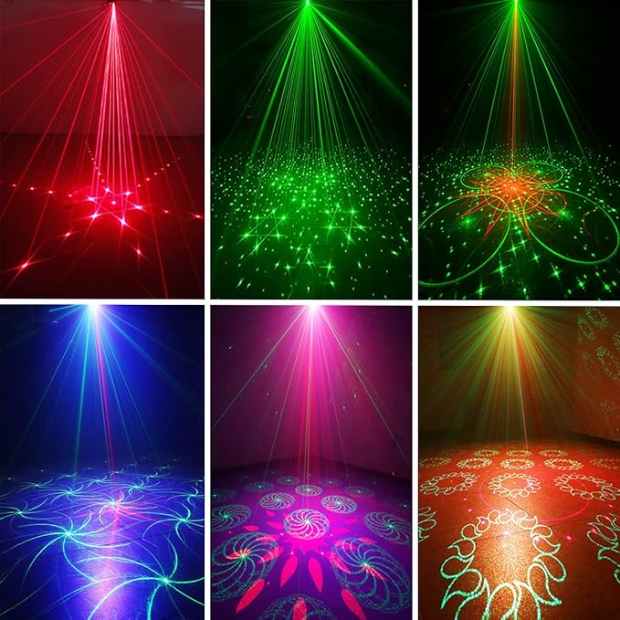 Mini Party Lights Dj Disco Strobe Stage Lights Sound Activated Laser Llights Projector with Remote