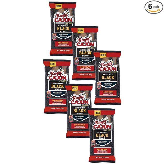 Seasoned Black Beans 16 oz Ragin Cajun (Pack of 6)