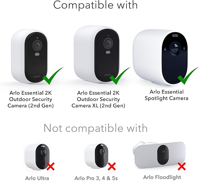 Wasserstein Solar Panel Compatible with Arlo Essential 2K Outdoor Security Camera (2nd Gen) / XL