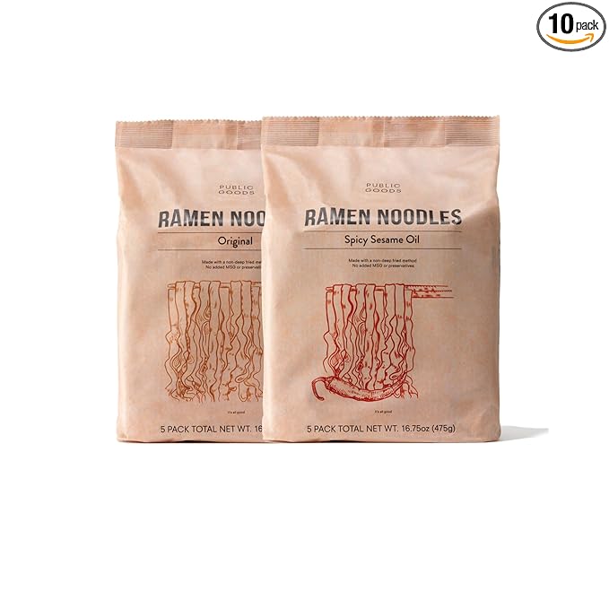 Public Goods Ramen Noodles | Brothless Vegan & Vegetarian Instant Ramen | Healthy, High Protein