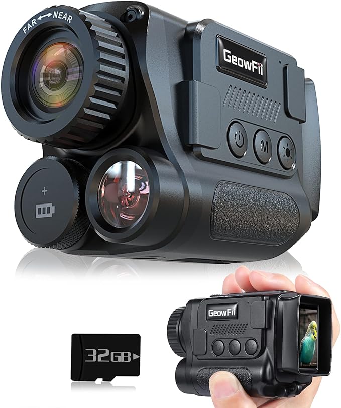 GeowFiiTech Night Vision Monocular, 4K Infrared Digital Night Vision Goggles with 850nm IR, 40M