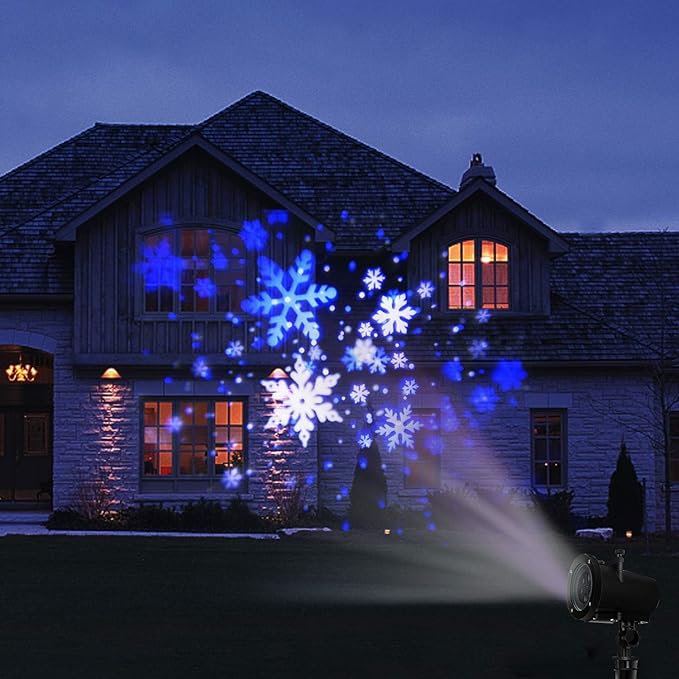 2pcs Snowfall LED Light Projector,FLEVO Outdoor Snowflake Lights Projector,Christmas LED Projector