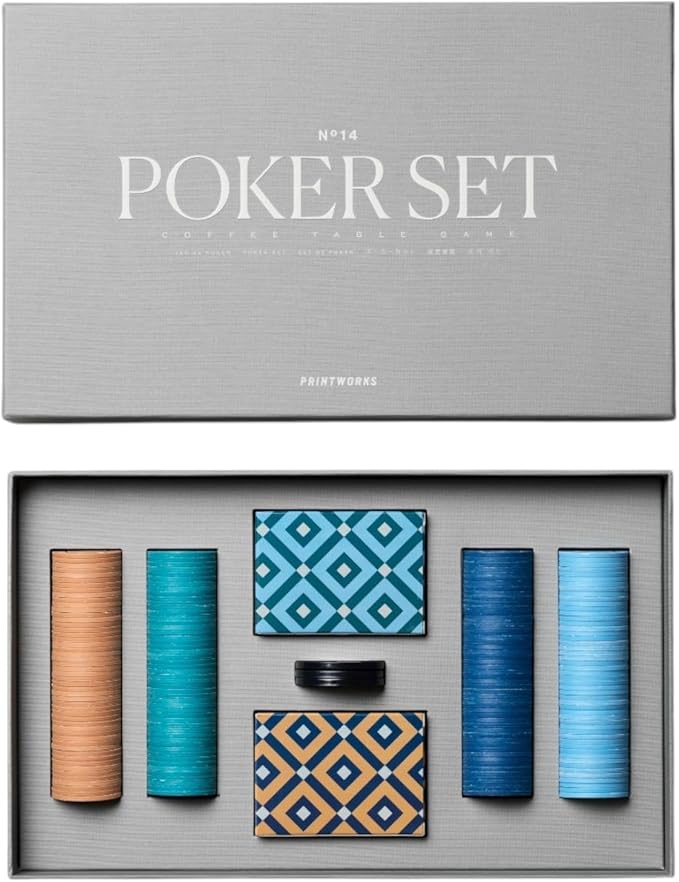 PrintWorks Classic Poker Set ??Includes Chips, Playing Cards, Storage Case & Multilingual