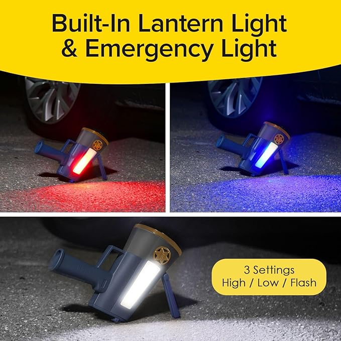 Mega-Bright Rechargeable Spotlight, AS-SEEN-ON-TV, Tactical & Emergency Flashlight, 10 Modes, Turbo