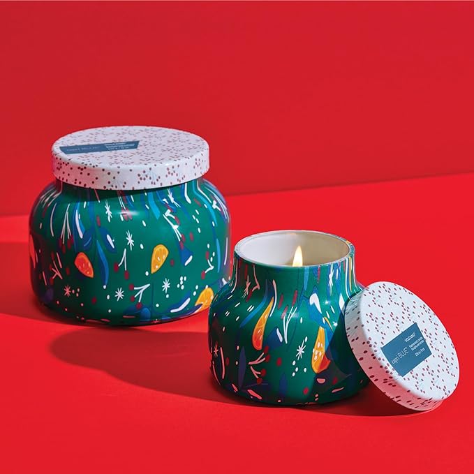 Capri Blue Pattern Play Signature Holiday Candle - Luxury Holiday Scented Candle for Home- Long