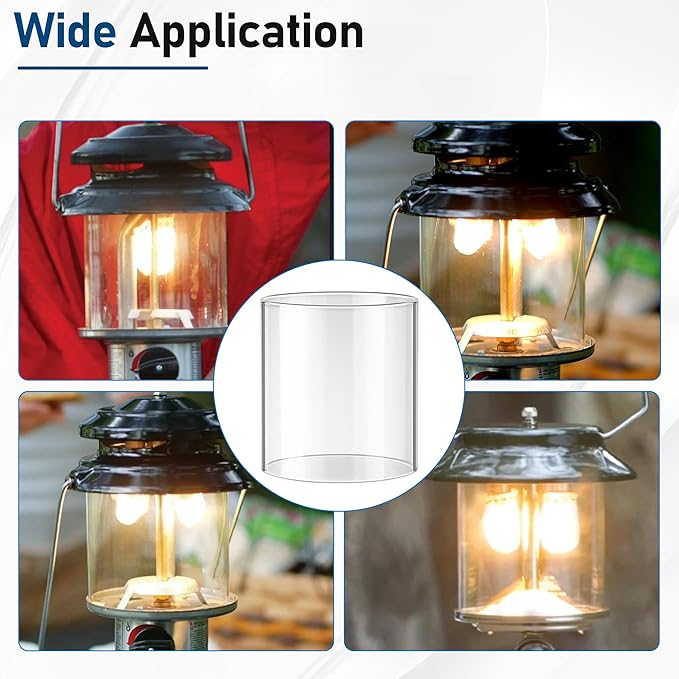 10 Pcs Propane Lantern Mantles with Lantern Globe Replacement Glass - Glass Globe Compatible with