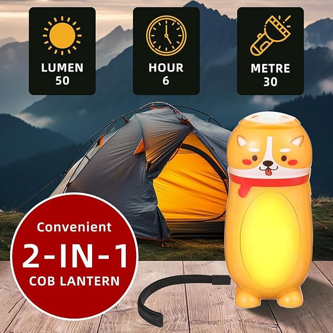 2 Pack Small Mini LED Flashlights - Cute Small Animal Flashlight - 2 in 1 Camping Lantern Flashlight