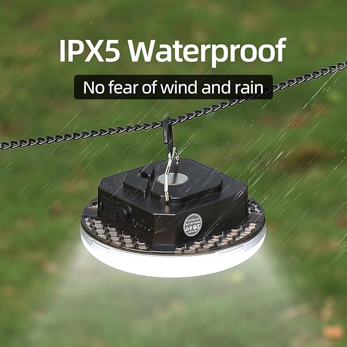 Transparent Portable Rechargeable LED Camping Lights,Waterproof Outdoor Light with 5000Lm,Super