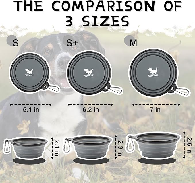 Collapsible Dog Bowls for Travel, 2-Pack Dog Portable Water Bowl for Dogs Cats Pet Foldable Feeding